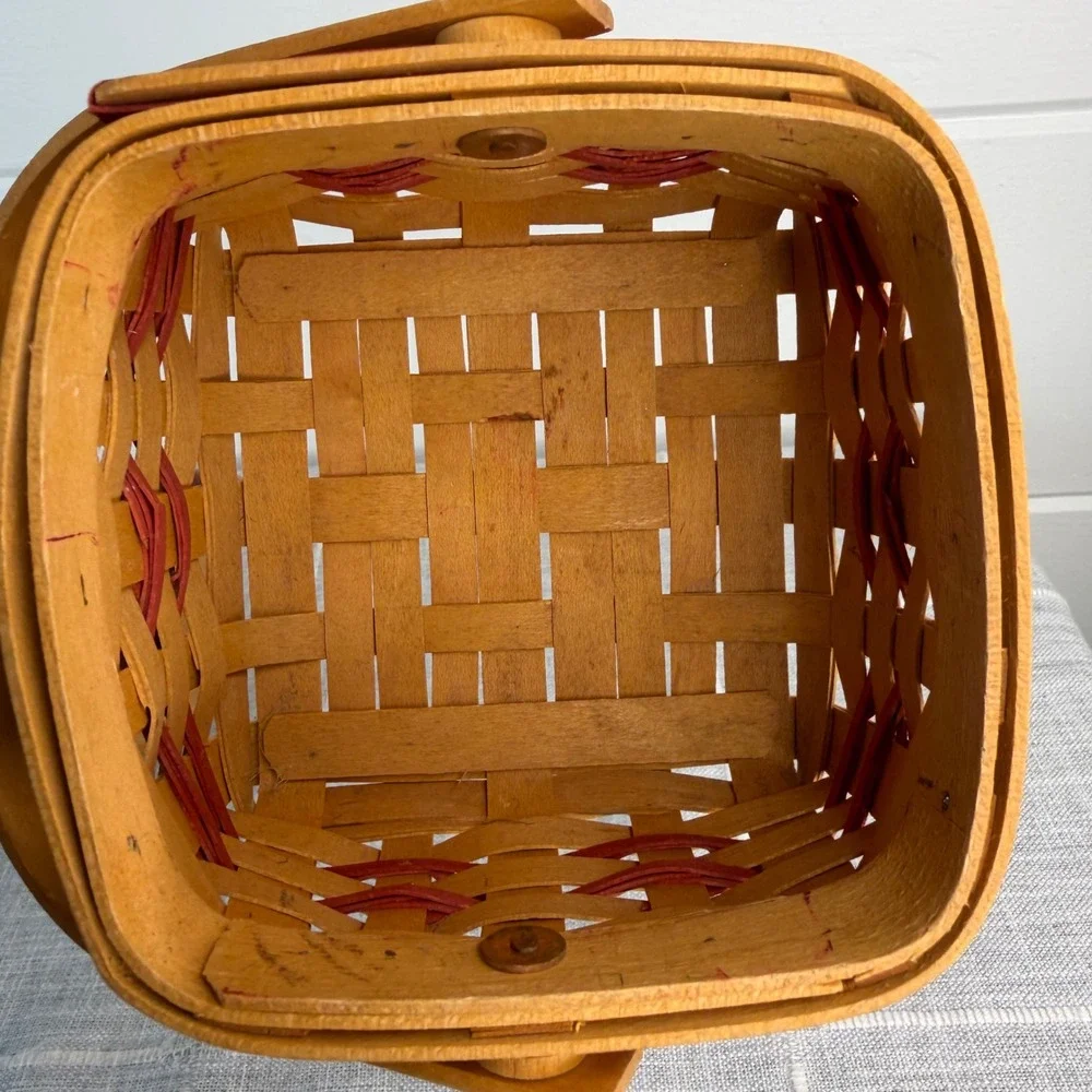 Longaberger Small Square Basket w Lid Cottagecore Tree‎ Trimming 2000